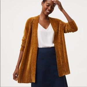 Loft Small Gold Ochre Chenille Cardigan